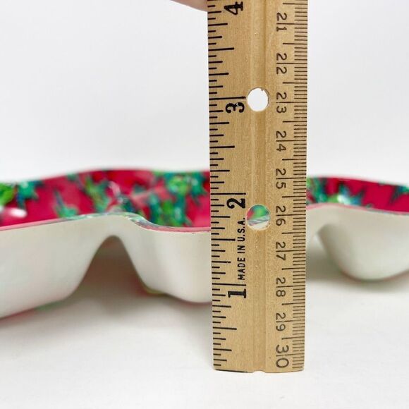 Vintage Christmas Candy Plastic Bowl Dish Tree Divided New Berman Industries Red - Picture 6 of 8